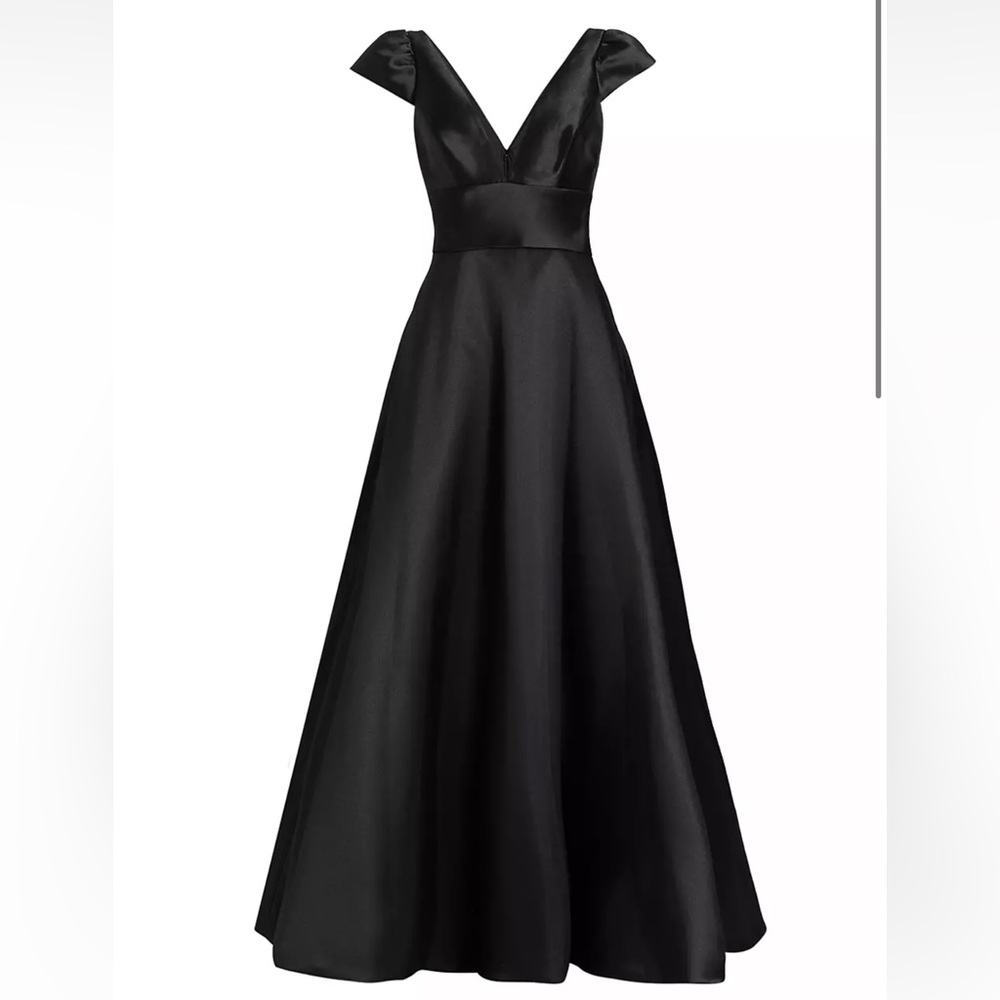 Amsale Mikado Satin Plunge Gown Size 2
